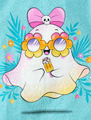 Baby And Toddler Girls Ghost Flowers Graphic Tee