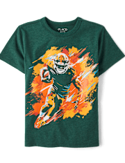 Boys Football Player Graphic Tee