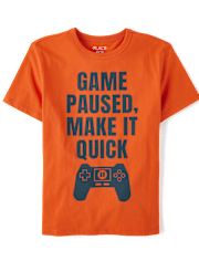 Boys Game Paused Graphic Tee