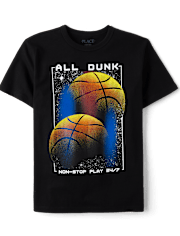 Boys Double Basketball Graphic Tee