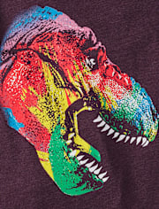 Boys Rainbow Dino Graphic Tee