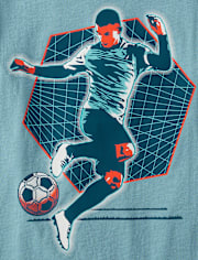 Boys Soccer Player Grid Graphic Tee