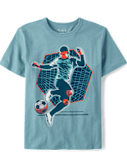 Boys Soccer Player Grid Graphic Tee