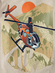 Boys Helicopter Forest Graphic Tee