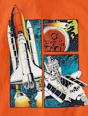Boys Spaceship Comic Graphic Tee