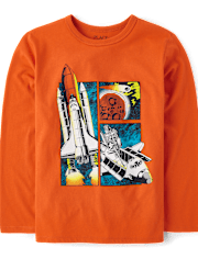Boys Spaceship Comic Graphic Tee