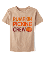 Kids Matching Family Pumpkin Picking Crew Graphic Tee
