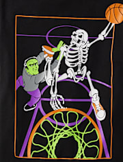 Boys Skeleton Basketball Player Graphic Tee