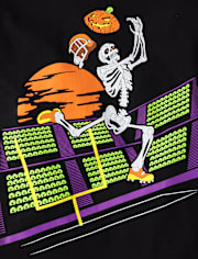 Boys Skeleton Football Player Graphic Tee
