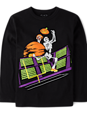 Boys Skeleton Football Player Graphic Tee