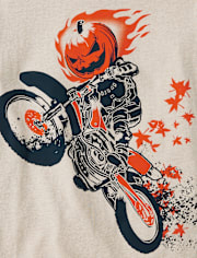 Boys Pumpkin Biker Graphic Tee