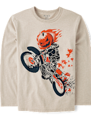Boys Pumpkin Biker Graphic Tee