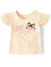 Baby And Toddler Girls Graphic Flutter Top