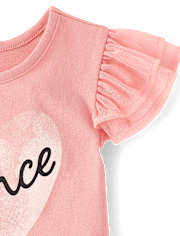 Baby And Toddler Girls Graphic Flutter Top