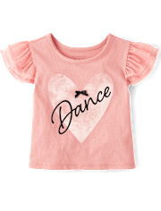 Baby And Toddler Girls Graphic Flutter Top