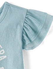 Baby And Toddler Girls Graphic Flutter Top