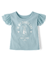 Baby And Toddler Girls Graphic Flutter Top
