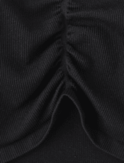 Haut froncé côtelé sans coutures pour fille