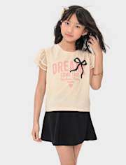 Girls Graphic Flutter Top