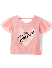 Girls Graphic Flutter Top