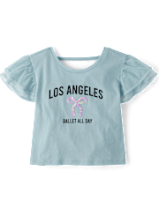 Girls Graphic Flutter Top
