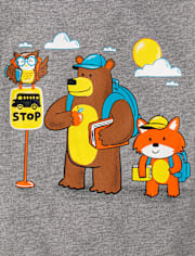 Toddler Boys Animal Bus Stop Graphic Tee