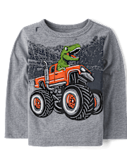 Baby And Toddler Boys Dino Truck Graphic Tee