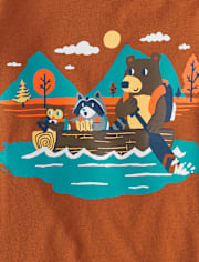 Baby And Toddler Boys Animal Boat Graphic Tee