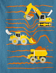 Toddler Boys Construction Vehicles Graphic Tee