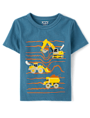 Toddler Boys Construction Vehicles Graphic Tee