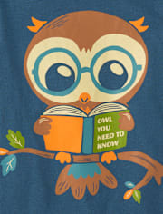 Toddler Boys Reading Owl Graphic Tee