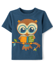 Toddler Boys Reading Owl Graphic Tee