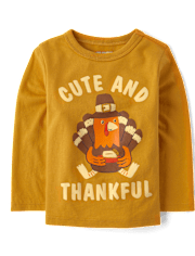 Baby And Toddler Boys Thankful Turkey Graphic Tee