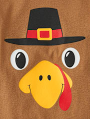Baby And Toddler Boys Turkey Face Graphic Tee