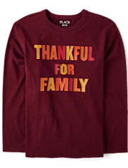 Kids Matching Family Thankful Graphic Tee