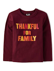 Toddler Matching Family Thankful Graphic Tee