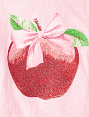 Girls Apple Bow Graphic Tee
