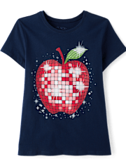 Girls Disco Apple Graphic Tee