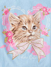 Girls Cat Heart Graphic Tee
