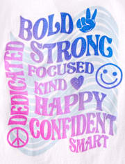 Girls Confidence Words Graphic Tee