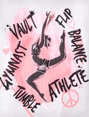 Girls Gymnast Words Graphic Tee