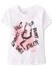 Girls Gymnast Words Graphic Tee