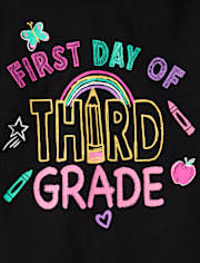Girls First Day Third Grade Graphic Tee