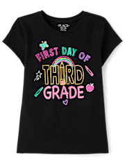 Girls First Day Third Grade Graphic Tee