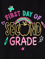 Girls First Day Second Grade Graphic Tee