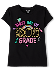 Girls First Day Second Grade Graphic Tee