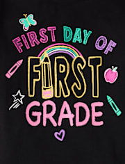 Girls First Day First Grade Graphic Tee