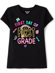 Girls First Day First Grade Graphic Tee
