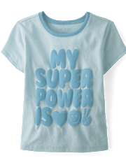 Girls My Super Power Graphic Baby Tee