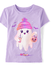 Girls Glow Beanie Ghost Graphic Tee